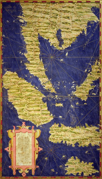 Mappa della Baia del Bengala, il Mare della Cina e Giava da Stefano Bonsignori